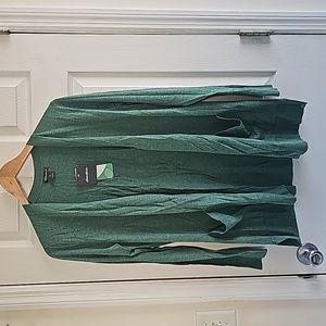 Eddie Bauer Christine Open Cardigan Heather Green L